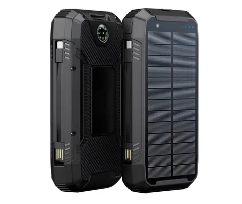 Sunen PowerNeed 20000mAh 1,5W čierna / Powerbanka / solárny panel / bezdrôtové nabíjanie / USB-C PD / QC3.0