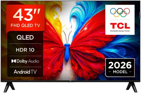43" TCL 43S5L čierna / Televízia / QLED / Full HD / Wi-Fi / BT / DVB-T2&C&S2 / 20W repro