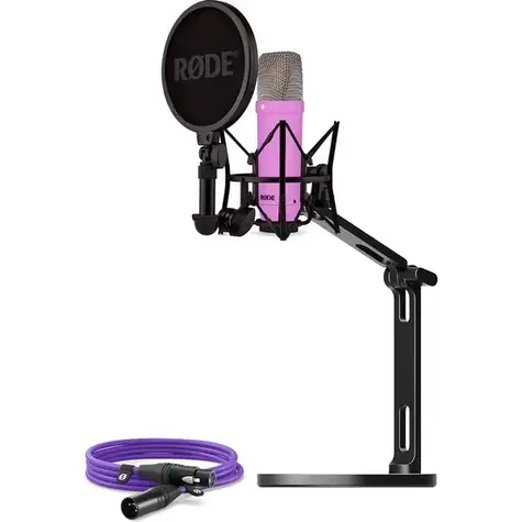 Rode NT1 Signature fialová / Štúdiová sada / Kondenzátorový mikrofón / XLR kábel / Stolné rameno