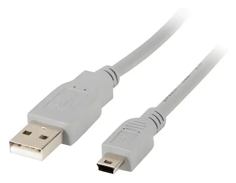 Lanberg USB Mini (M) - USB-A (M) sivá / Kábel USB 2.0 / 1,8 m