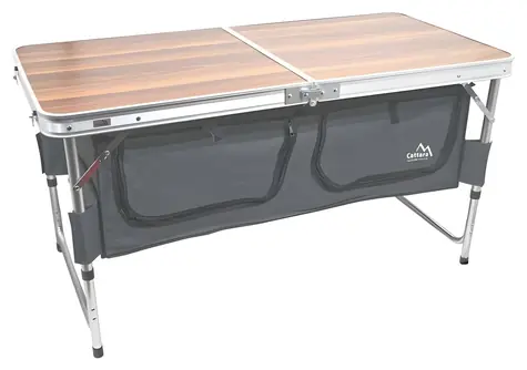 Cattara BLED / Stôl kempingový skladací / 120 x 60 x 55-70 cm / hliník