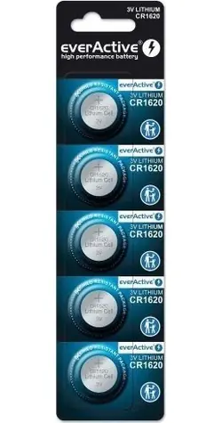 EverActive CR1620 / Lítiová gombíková batéria / 3 V / 5 ks
