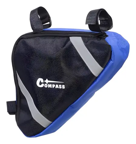 Compass Taška pod rám čierno-modrá / Taška na bicykel / 1,5 l / 18x27x5 cm / reflexné prvky