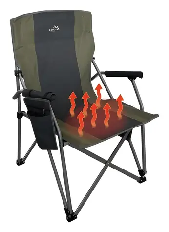 Cattara WARM / Stolička kempingová skladacia / vyhrievanie USB / nosnosť 120 kg