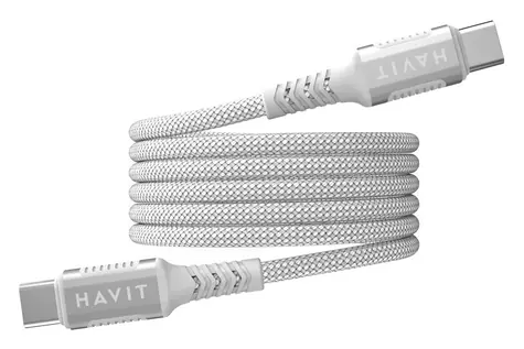 Havit CB6297 biela / Magnetický dátový kábel / USB-C - USB-C / PD 60 W / 1 m