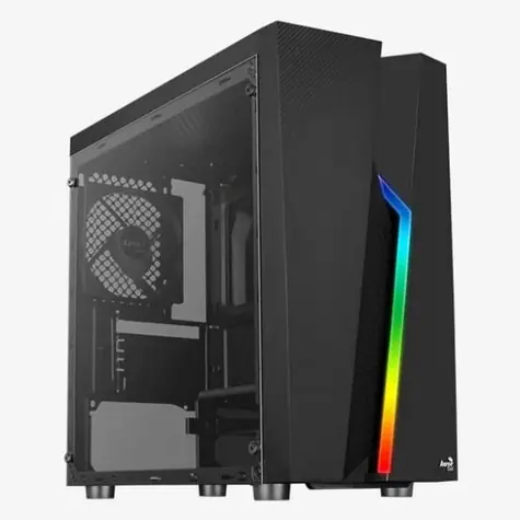 AeroCool Menácia Saturn FRGB ML G čierna / PC skriňa / Midi Tower / ATX / mATX / Mini-ITX / 2x USB 3.0 / bez zdroja