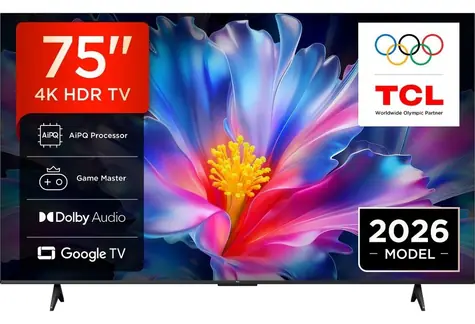 75" TCL 75P6L čierna / Televízia / 4K UHD / LED / Google TV / Wi-Fi / BT / HDMI