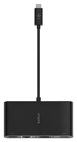 Belkin USB-C multiport adaptér čierna / Adaptér / Gigabit Ethernet / HDMI / VGA / USB-A