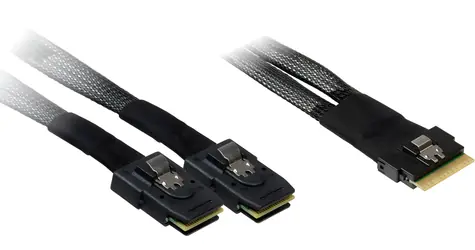 Inter-tech SAS kábel SFF-8654 - 2x SFF-8087 / Kábel / 24 Gb/s / 0,75 m