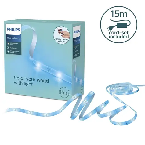 Philips LightStrips 15m RGB Mixed biela / LED pásik / 20W / diaľkové ovládanie / IP20