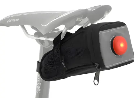 Compass Taška na bicykel pod sedlo s LED svetlom / Taška na bicykel / 0,5 L / LED svietenie / čierna