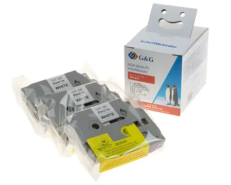 G&G kompatibilná páska pre Brother TZe-231 čierna na biele / Páska do tlačiarne štítkov / 12 mm / 8 m / 3 ks