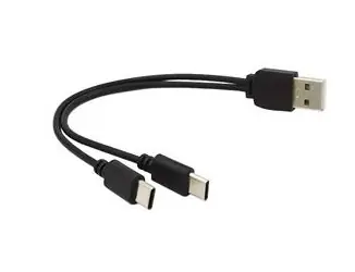 PremiumCord USB-A na 2x USB-C nabíjacia rozdvojka / Nabíjací kábel / 30 cm