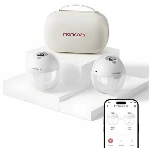 Momcozy M5 sivá / Odsávačka materského mlieka / dvojitá / aplikácia / 9 stupňov / USB-C