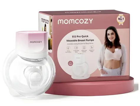 Momcozy S12 PRO+ ružová / Odsávačka mlieka / elektrická / LED displej / USB-C / 45 dB
