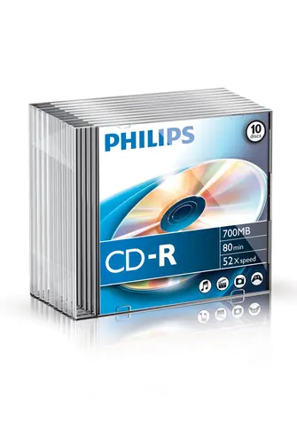 Philips CD R 700MB / Optický disk / 52x / 80 min / Spindl 10 ks