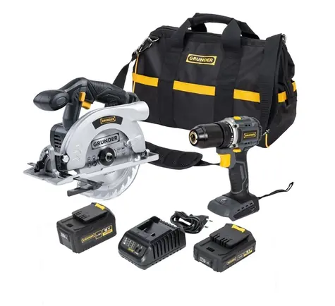 GRUNDER CD-B0A18+CS-L1118 / Sada aku náradia / 18V / 2Ah, 4Ah