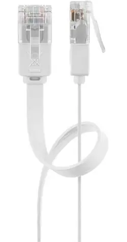 Goobay 93365 CAT5e patch kábel 20 m biela / Sieťový kábel / U/UTP / plochý / pozlátené konektory