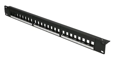 Extralink Patch panel 24 Port UTP / Patch panel / 19" / 1U / čierny