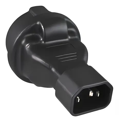 PremiumCord Adaptér IEC C14(M) - SCHUKO CEE 7/3(F) čierna / Redukcia / max. 10 A / 250 V