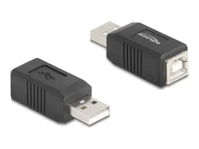 DeLock Adaptér USB 2.0 A(M)-B(F) čierna / Adaptér / USB 2.0 / 0,48 Gbit/s
