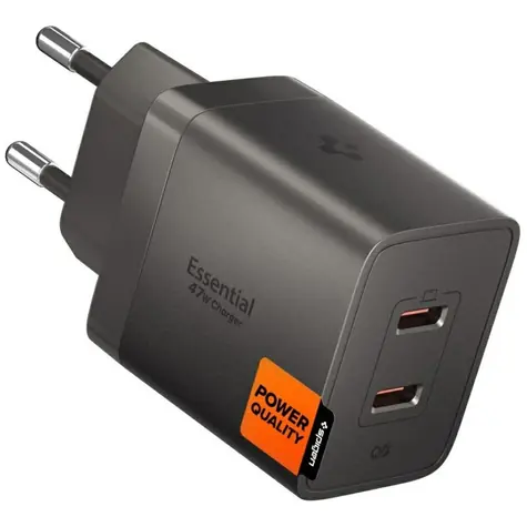 Spigen Essential EE472EU 47W gunmetal / Nabíjačka / 2x USB-C