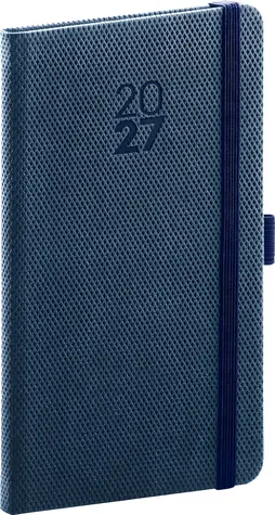 NOTIQUE Vreckový diár Diamante 2027 modrý / 9 x 15,5 cm