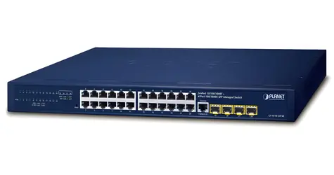 Planet GS-4210-24T4S / Switch / 24x Gigabit / 4X 1G/2.5G SFP / L2 fanless