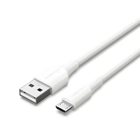Vention biela / Kábel USB 2.0 A - Micro USB / 2A / 1m