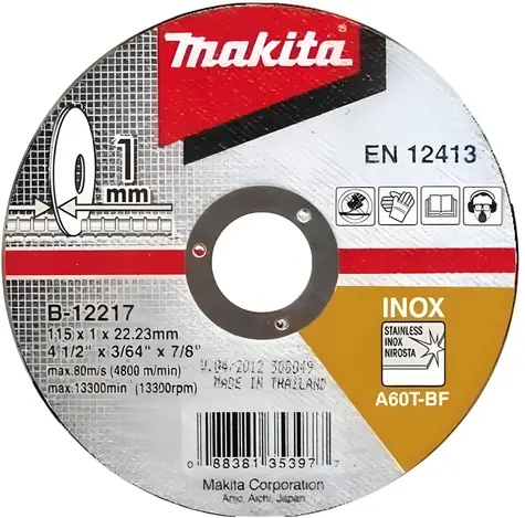 Makita Rezný kotúč na nerezovú oceľ / O 115 mm / otvor 22,2 mm / hrúbka 1,2 mm / suché rezanie