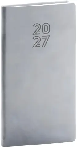 NOTIQUE Aprint 2027 sivý / Vreckový diár / 9 × 15,5 cm