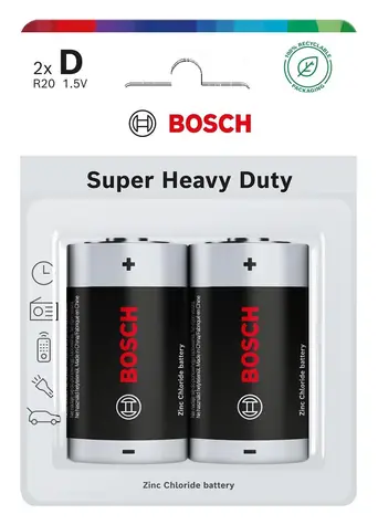 BOSCH R20SHD2B/00 / Batéria / D (R20) / Heavy Duty / 2 ks