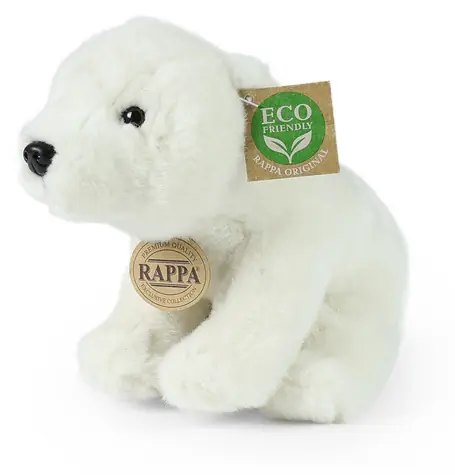 Rappa Plyšový medveď ľadový sediaci 20 cm / ECO-FRIENDLY / od 0 mesiacov