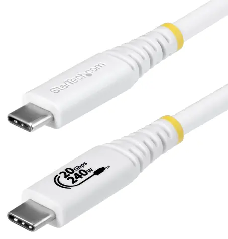 StarTech USB4 biela / Kábel USB-C / 2 m / 20 Gb/s / 4K120Hz / DP1.4 / 240 W