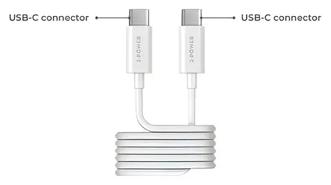 2-Power biela / USB-C kábel / USB-C (M) - USB-C (M) / 1 m