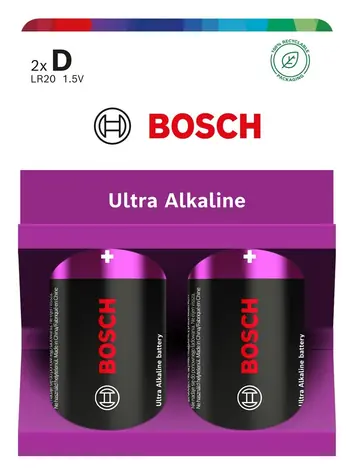BOSCH LR20UA2B/00 / Batéria D (LR20) / Alkalická / 1,5 V / 2 ks