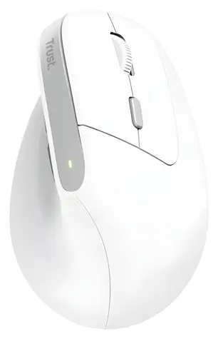 Trust Bayo II biela (25398) / Vertikálna myš / optická / 2400 DPI / 6 tlačidiel / USB-A