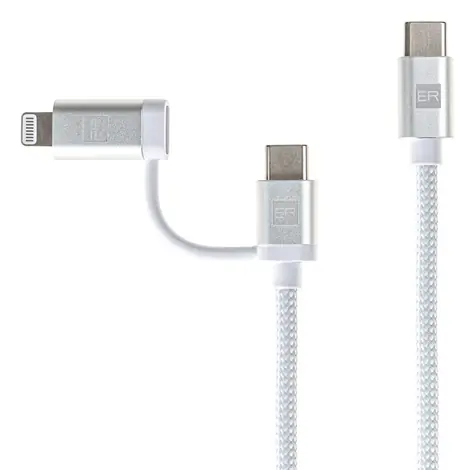 ER POWER USB-C/Lightning kábel biela / Dátový kábel / USB-C na USB-C/Lightning / 1 m / MFi certifikácia
