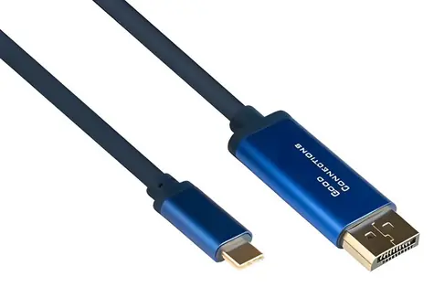 Good Connections SmartFLEX modrá / Redukcia / USB-C (M) - DisplayPort (M) / 4K UHD 60Hz / 2 m