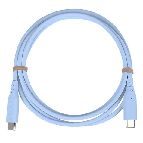 PremiumCord silikónový USB-C - USB-C modrá / Kábel / 60W / PD / 480 Mbps / 1,5 m