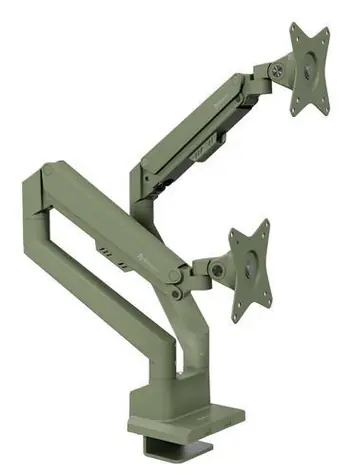 Arozzi Alzare Neo Duo zelená / Držiak 2 monitorov na stôl / 17-32" / VESA 75x75-100x100 / nosnosť 9 kg