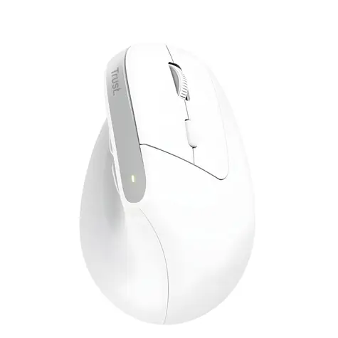 Trust Bayo+ biela / Vertikálna myš / optická / 2400 DPI / 6 tlačidiel / USB / Bluetooth