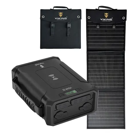 Viking VIDAR III + L60 PD čierna / Set powerbanka a solárny panel / 96000 mAh / bezdrôtové nabíjanie