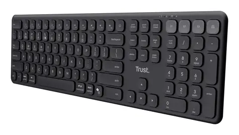 Trust Vaiya čierna / Bezdrôtová klávesnica / US layout / RF 2.4GHz & Bluetooth / numerická klávesnica