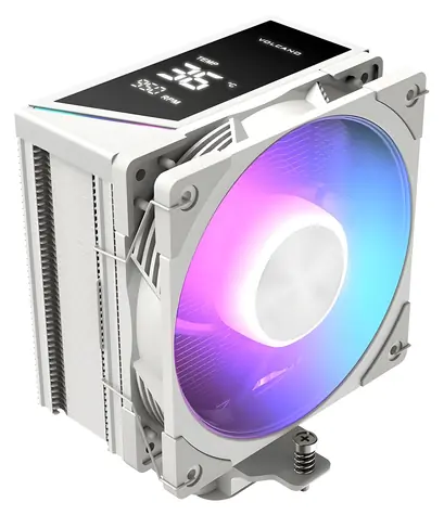 Modecom Volcano 0C T202 biela / Chladič CPU / LCD displej / 4X heatpipe / 120mm ARGB / TDP 190W