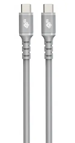TB Touch USB-C kábel sivý 1m / Nabíjací a dátový kábel / USB-C - USB-C / 60 W / 480 Mb/s / silikónový
