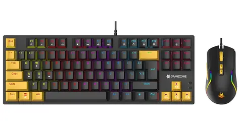 Tracer GAMEZONE Hornet 87 čierna, žltá / Set klávesnice s myšou / Mechanická / RGB podsvietenie / USB / EN layout
