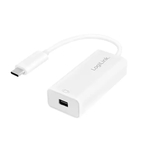LogiLink USB-C na Mini DisplayPort biela / Adaptér / USB 3.2 Gen1 / 4K 60Hz / 0,15 m