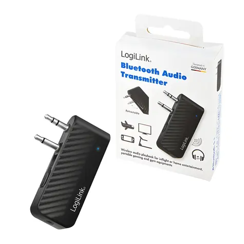 LogiLink Bluetooth audio vysielač čierna / Audio vysielač / Bluetooth 5.1 / dosah 7 m / 3,5 mm