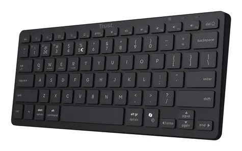 Trust Nado II čierna / Bezdrôtová klávesnica / Bluetooth / USB-C nabíjanie / QWERTY US / Multimediálne klávesy